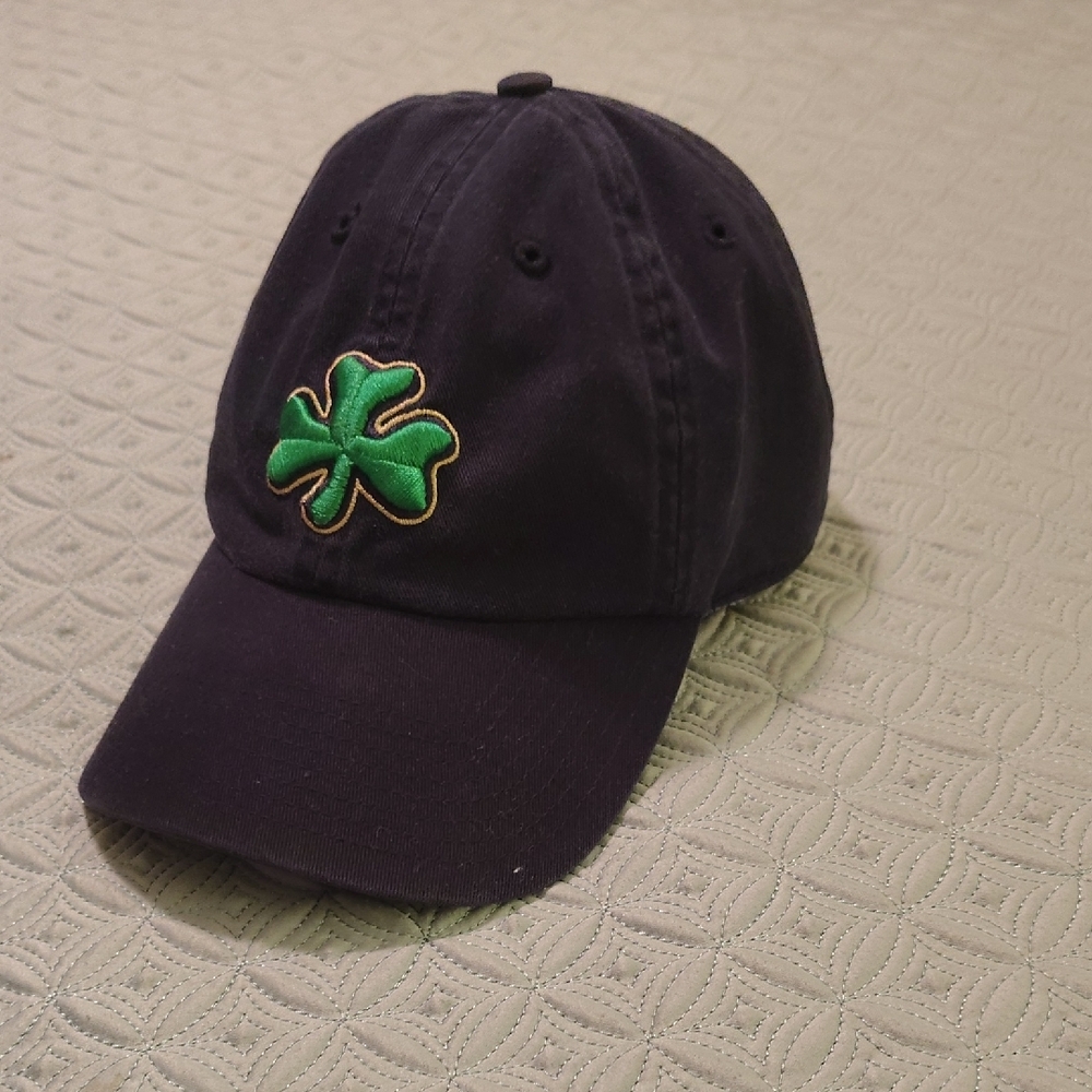 Black Cap with Green Clover Embroidery
